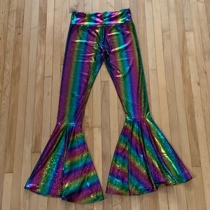 Holographic Flare Rave Pants